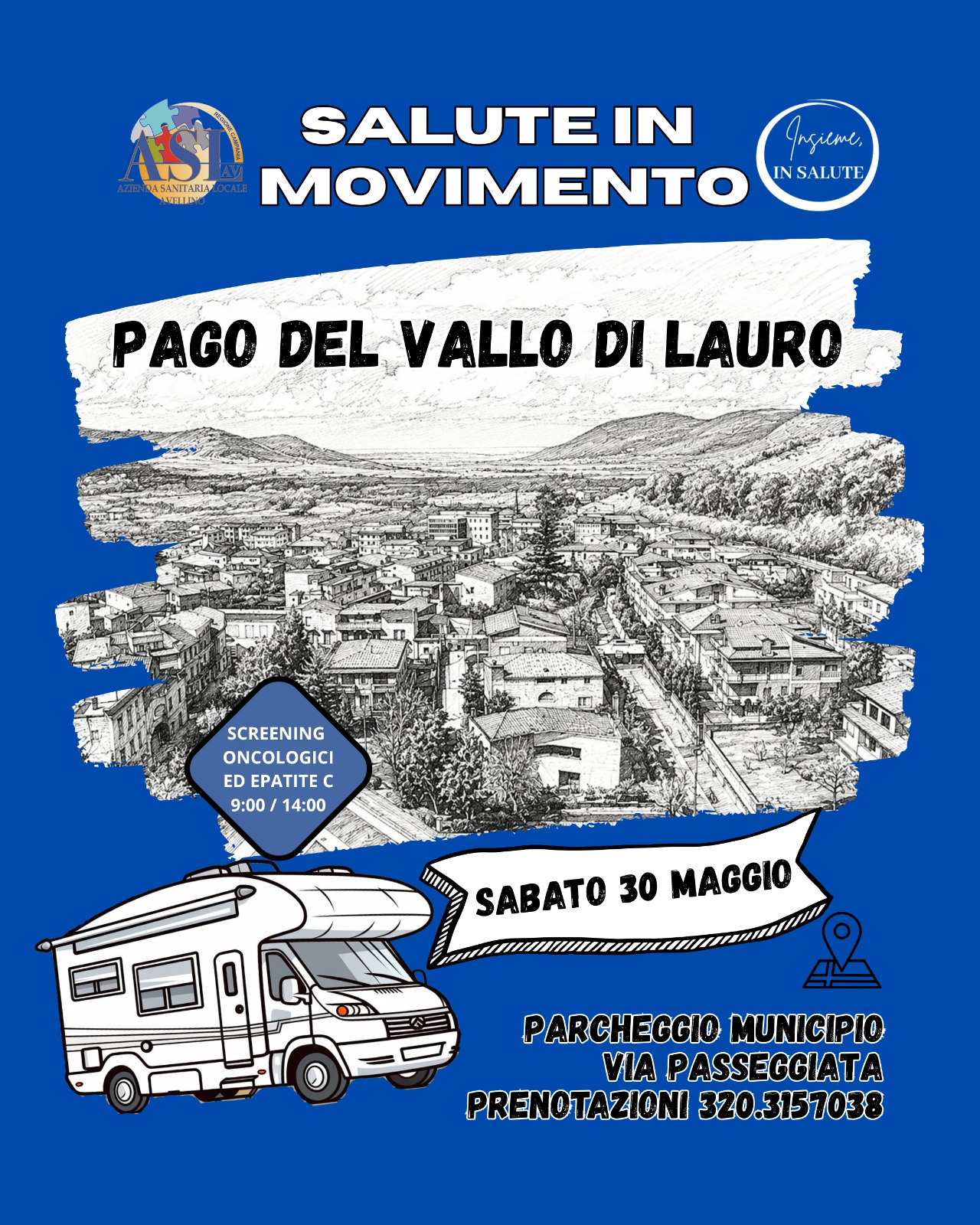 “Salute in movimento”: i camper della prevenzione dell’Asl Avellino fanno tappa a Pago del Vallo di Lauro